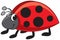 Children`s vector illustration ladybug funny cartoon