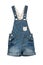 Children\'s wear - jean overalls isolated over white background