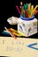 Children\'s writing with crayons