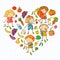 Children. School and kindergarten. Healthy food and drinks. Kids cafe. Fruits and vegetables. Boys and girls eat healthy