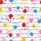 Children seamless pattern. Kid stamps background. Repeated cute handprint design for prints. Repeating color backdrop. Repeat cool