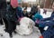 Children shape and painting the snowman.