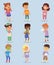 Children sickness illness disease little kids characters set. Flu problem health stick sick children figure pictogram