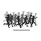 Children silhouettes running