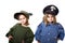 Children in similar italian military uniform