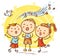 Children Singing Songs, Colorful Cartoon