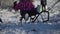 Children Sled on a Snow-covered Slide