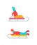 Children on Sled Winter Fun Vector Illustration