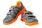 Children sneakers with bright orange trim