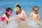 Children splashing in water