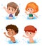 Children splashing in water scene