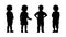 Children standing silhouettes set 7