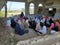 Children study in a school destroyed by the war in Yemen