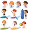 Children summer character on white background