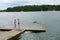 Children Swim at the Lake