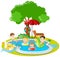 Children swimming in swimming pool