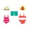 Children swimsuit set - collection of summer swimwear for little kids