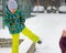 Children throwing snowballs