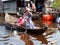 Children in the Tonle Sap lake in Cambodia