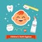 Children tooth hygiene icon set