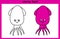 Children trace and coloring squid