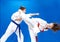 Children are training punch arm and roundhouse kick leg