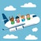 Children Traveling Plane