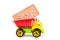 Children truck with red brick