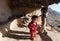 Children in typical Nepalese kitchen