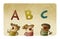Children under the first letters of the alphabet. literacy learning concept