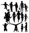 Children Vacation Activity Silhouettes
