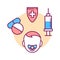 Children vaccination color line icon. Pediatric health care sign. Treatment, prevention and immunization. Pictogram for web page,