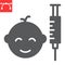 Children vaccination glyph icon, vaccine and injection, child vaccination vector icon, vector graphics, editable stroke