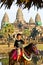 Children visiting Angkor Wat a