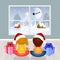 Children are waiting Santa Claus