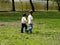 Children walking in the park