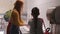 Children wash hands at school canteen. Well-behaved kids wash after having lunch