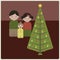 Children watching Christmas tree