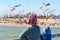 Children watching kites from Semaphore Jetty