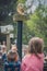 Children watching live bird show