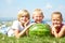 Children with watermelon