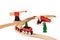 Children wooden railway and airplane