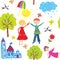 Children world seamless pattern