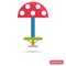 Childrens bench under mushroom color icon in flat design