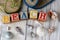 Childrens Blocks Spelling Out Beach