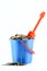 Childrens bucket with coins a scoop