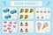 Childrens educational logic game. Mathematical task. How many. Vector illustration.