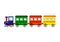 Childrens illustration of a toy train with carriages
