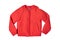 Childrens jacket for spring and autumn. Stylish red warm down jacket isolated on a white background. Child fashion.
