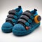 Childrens low top shoes. Kids fashionable sneakers made of felt. generative ai. Colorful baby shoes with velcro strap